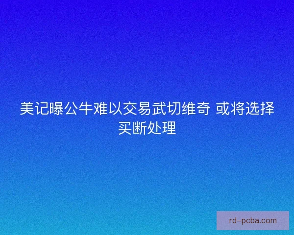 美记曝公牛难以交易武切维奇 或将选择买断处理 美记曝公牛难以交易武切维奇 或将选择买断处理